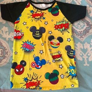 Mickey Mouse super hero shirts.